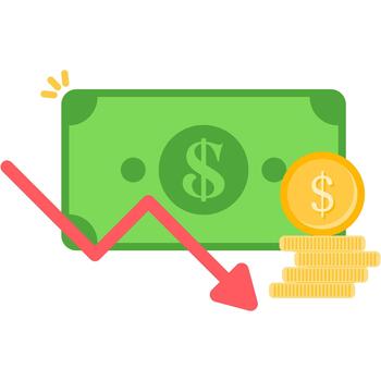 Currency Value Decline vector
