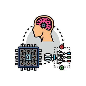 neural informática chip Procesando artificial inteligencia datos vector