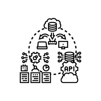 Task orchestration system managing cloud computing process and data flow vector