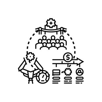 Programming process concept planning developing digital applications vector
