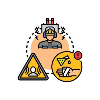 Workplace hazard reporting process identifying potential risks vector