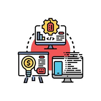 solicitud ingeniero desarrollando software producto soluciones concepto vector