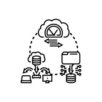 Cloud user interface system for data storage transferring vector