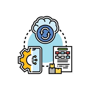 solicitud lógica concepto desarrollando software desarrollo estrategia vector