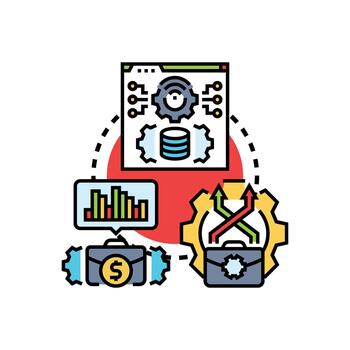 Devops deployment workflow engine concept diagram vector