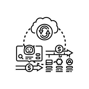 High frequency data entry transactions processing concept vector