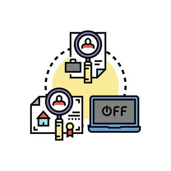 Offline verification process checking personal documents data vector