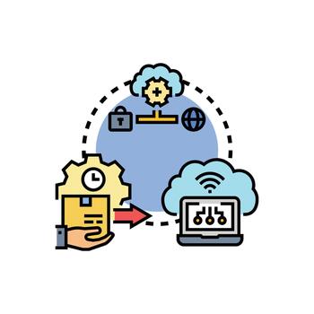 yo Servicio servidor despliegue proceso optimizando nube informática vector