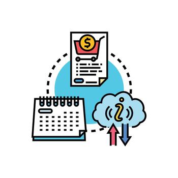 Document store database concept process technology vector