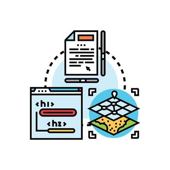 Website header navigation structuring web content vector