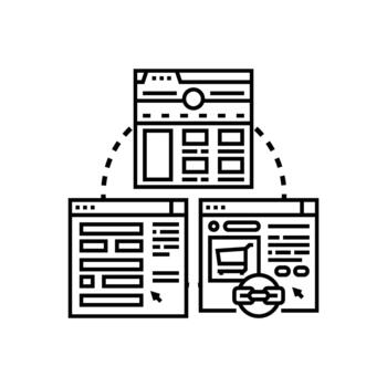 Developing website application creating web page interface vector