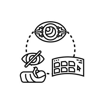 Visual perception concept developing bionic technology vision vector