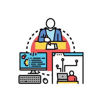 desarrollador creando legible software código para limpiar programación vector