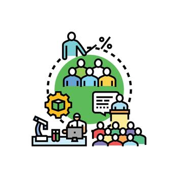 Collaborative learning workshop process for knowledge development and education vector
