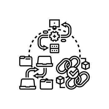 Interconnected digital web network system concept vector