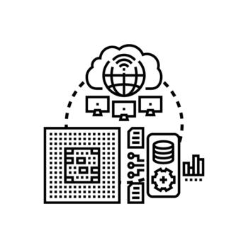 Enterprise ai machine learning cloud processing concept vector