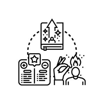 creativo yo expresión proceso desarrollando ideas vector