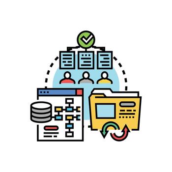 digital documento conversión proceso optimizando información administración vector