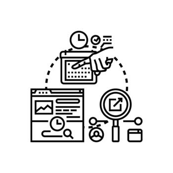 Submitted application tracking process flat concept vector