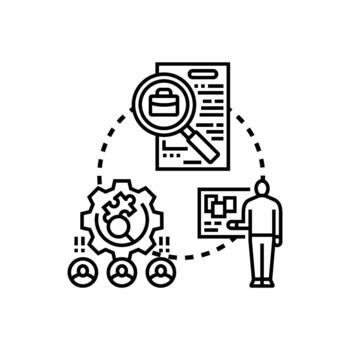 trabajo sombreado programa aprendizaje proceso concepto vector