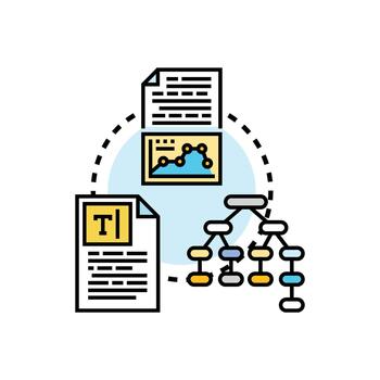 Text editing concept with document and data processing vector