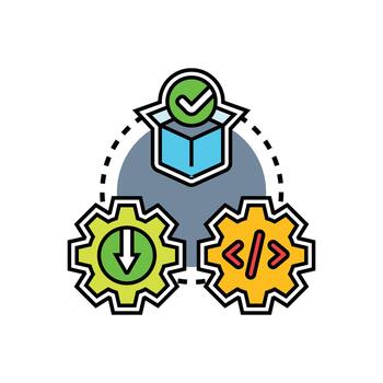 Initial image configuration process and development setup vector