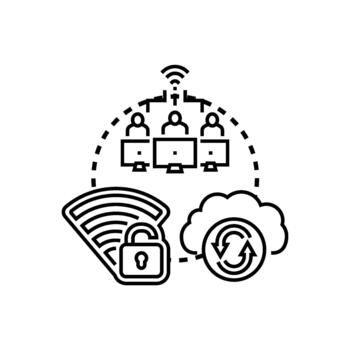 Internet protocol stack network connection concept illustration vector