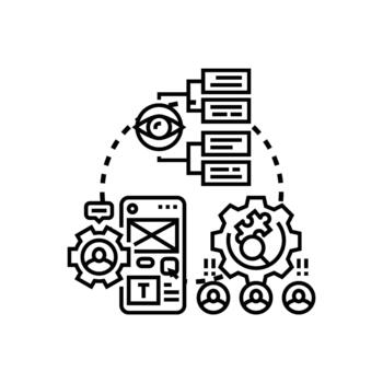 Human centered design focus process optimizing user experience vector