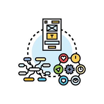 Website interface concept developing with user experience design vector