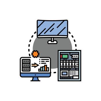 Production data visualization panel system management vector