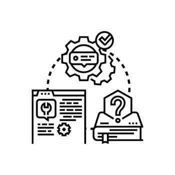 Instruction guide content explaining process and problem solving vector