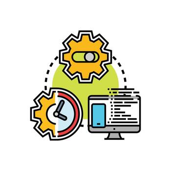 rápido solicitud desarrollo concepto utilizando software proceso y tecnología vector