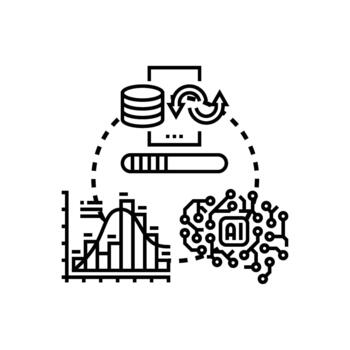Smart data processing analyzing information with artificial intelligence vector