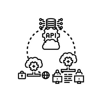 Cloud to cloud computing strategy implementing data integration architecture vector