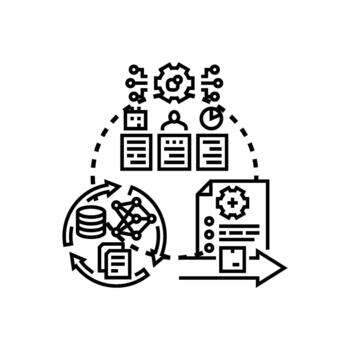 conocimiento administración base de datos sistema Procesando información ciclo vector