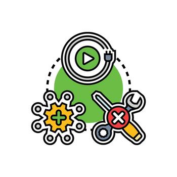 Usable software development user interface concept vector