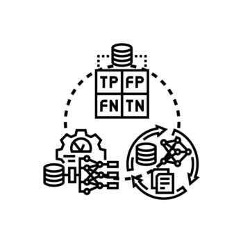 Data accuracy evaluation process with machine learning technologies vector