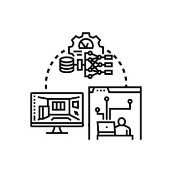 Incremental refinement process illustrating software development methodology vector