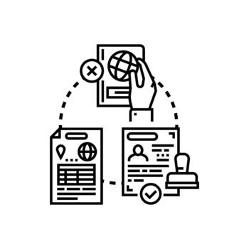 Border entry identification documents processing vector