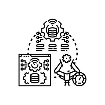 optimizando digital flujo de trabajo y automatizado datos Procesando operaciones vector