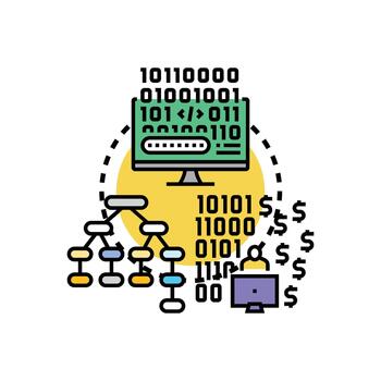 código programación idiomas desarrollo trabajando concepto vector