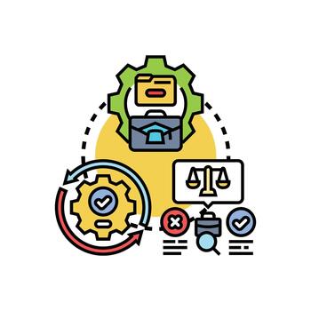 Rules based process workflow cycle concept vector