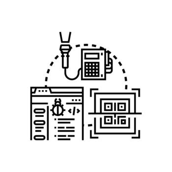 computadora código depuración desarrollando y exploración conceptos vector