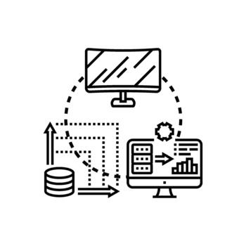 datos administración sistema concepto visualizante Procesando y organización vector