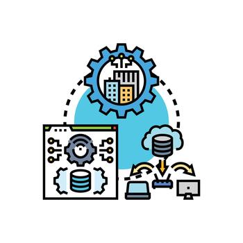Infrastructure development management system data technology vector