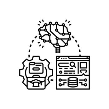 Knowledge learning system developing digital education process vector