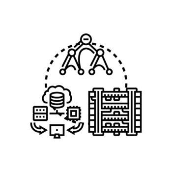 Edge tracing technology computing data network concept vector