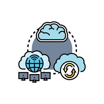 Edge to cloud computing visualizing data processing and transfer vector