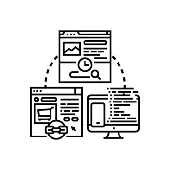 Offline capable web applications development concept vector