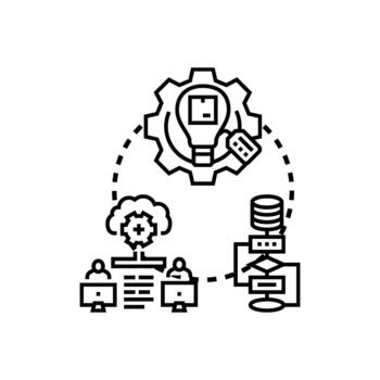 Cloud based product iteration development process vector